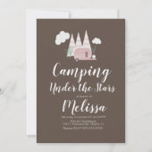 Campfire Camping Outdoor Party Boho Invitation Kaart (Voorkant)
