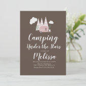 Campfire Camping Outdoor Party Boho Invitation Kaart (Staand voorkant)