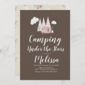 Campfire Camping Outdoor Party Boho Invitation Kaart (Voorkant / Achterkant)