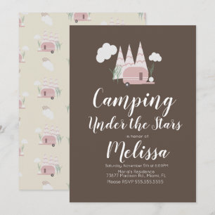 Campfire Camping Outdoor Party Boho Invitation Kaart
