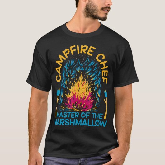Campfire Chef Master Of The Marshmallow Hiking T-shirt (Voorkant)