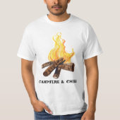 CAMPFIRE & CHILL Camping Bonfire Waterverf T-shirt (Voorkant)