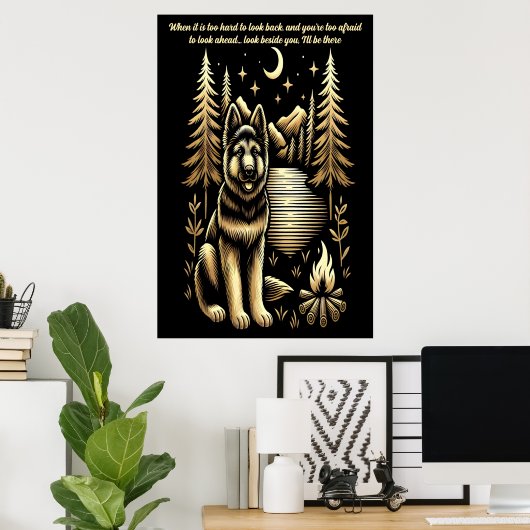Campfire Companion Onder Sterren Poster (Thuiskantoor)