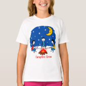 Campfire Crew Kids Crayon Night Scene T-shirt (Voorkant)