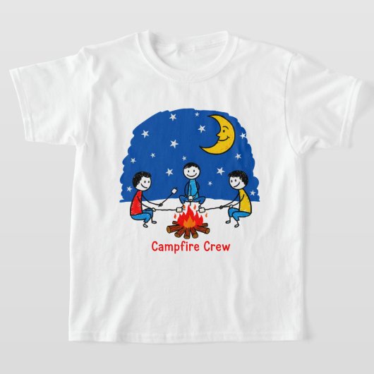 Campfire Crew Kids Crayon Night Scene T-shirt (Laagn)