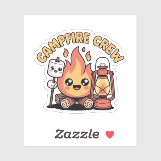 Campfire Crew Schattig Camping Vrienden Badge Sticker (Vel)