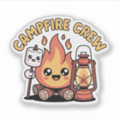 Campfire Crew - Schattigee campingvrienden Sticker (Voorkant)