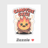 Campfire Cutie – Kawaii Camping Flame Karakter Sticker (Vel)