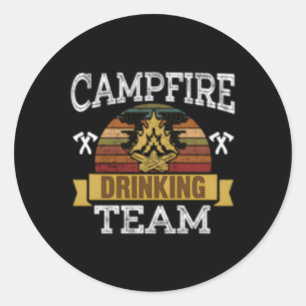 Campfire Drink Team Camg Camper Ronde Sticker