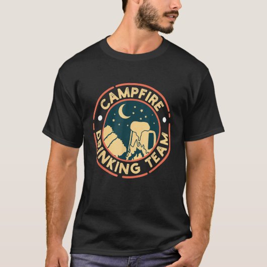 Campfire Drink Team I Camper Vrienden T-shirt (Voorkant)