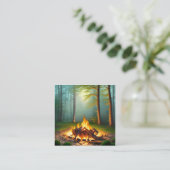 Campfire en Forest Vierkante Visitekaartje (Staand voorkant)