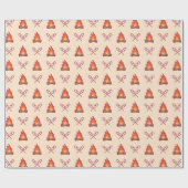 Campfire en Marshmallow Pattern Cadeaupapier (Vlak)