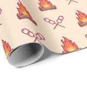 Campfire en Marshmallow Pattern Cadeaupapier (Rol Hoek)