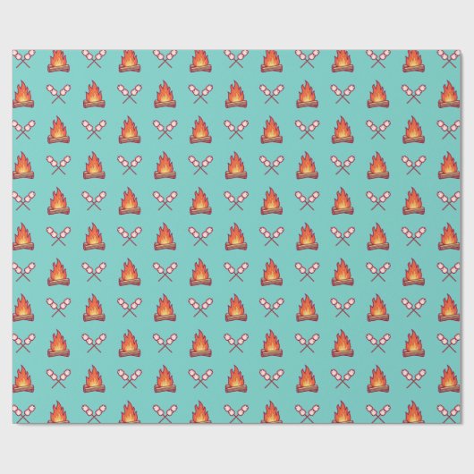 Campfire en Marshmallow Pattern Cadeaupapier (Vlak)