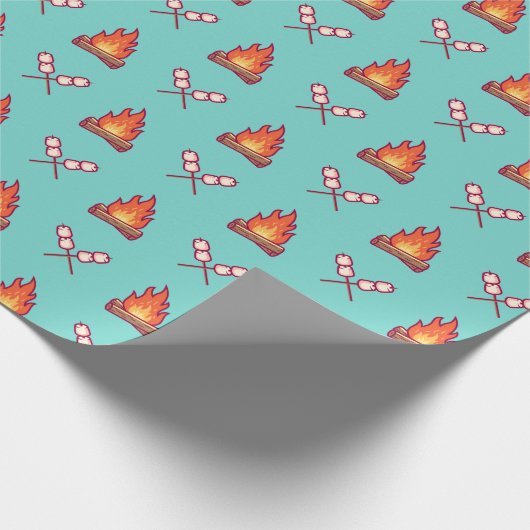 Campfire en Marshmallow Pattern Cadeaupapier (Hoek)