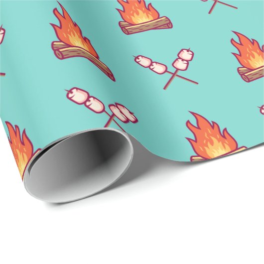Campfire en Marshmallow Pattern Cadeaupapier (Rol Hoek)