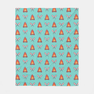 Campfire en Marshmallow Pattern Fleece Deken