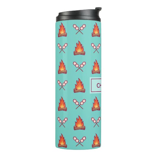 Campfire en Marshmallow Pattern Thermosbeker (Gedraaid links)