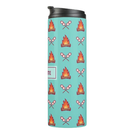 Campfire en Marshmallow Pattern Thermosbeker (Geroteerd rechts)