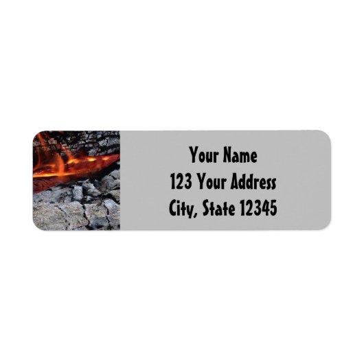 Campfire Flames Return Address Labels (Voorkant)