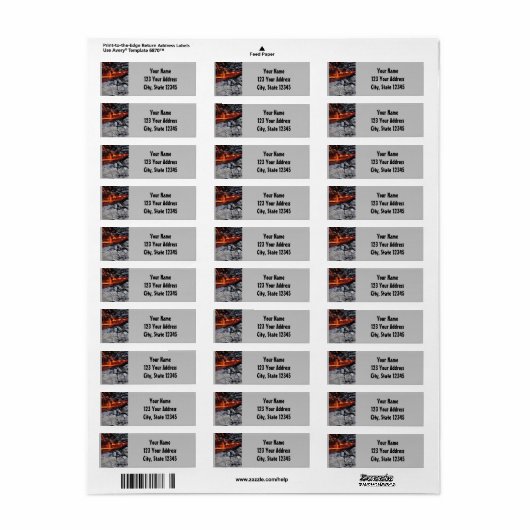 Campfire Flames Return Address Labels (Full Sheet)