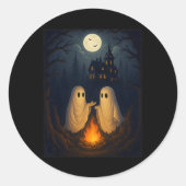 Campfire Ghost Shirt Haunted Forest Bonfire Schatt Ronde Sticker (Voorkant)