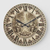 Campfire Gnomes Wall Clock Grote Klok (Voorkant)