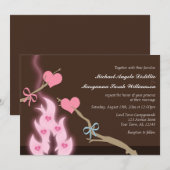 Campfire Hearts Campground bruiloft uitnodigingen (Voorkant / Achterkant)