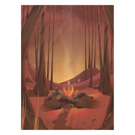 Campfire in het bos. tafelkleed (Voorkant)
