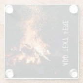 Campfire in Night Glazen Onderzetter (Achterkant)