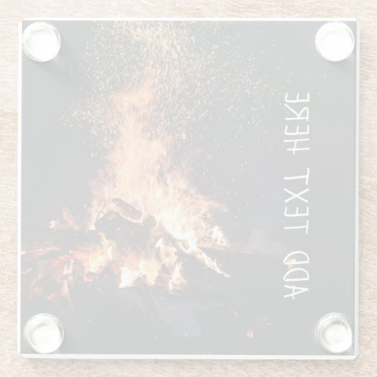 Campfire in Night Glazen Onderzetter (Achterkant)
