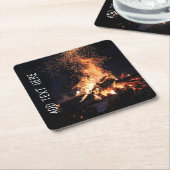 Campfire in Night Kartonnen Onderzetters (Schuin)