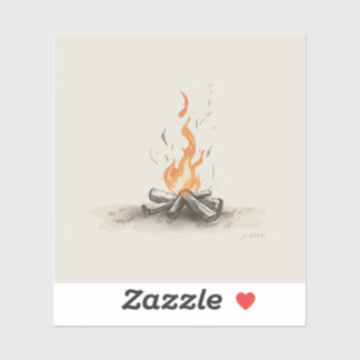 campfire-inspired painting images sticker