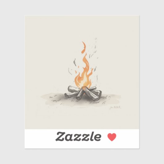 campfire-inspired painting images sticker (Vel)