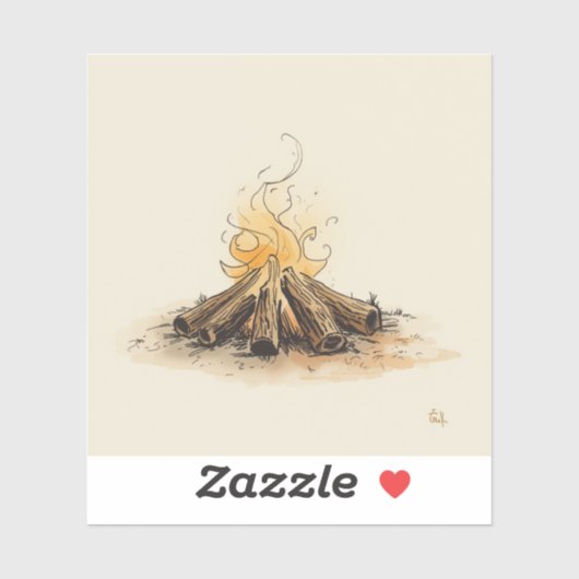 campfire-inspired painting images sticker (Vel)