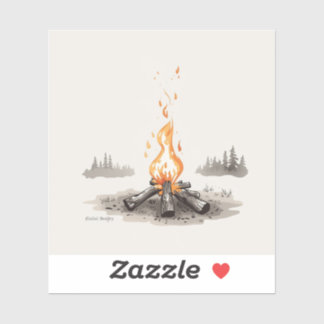 campfire-inspired painting images sticker