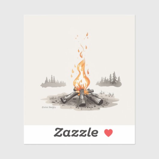 campfire-inspired painting images sticker (Vel)