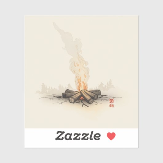 campfire-inspired painting images sticker (Vel)