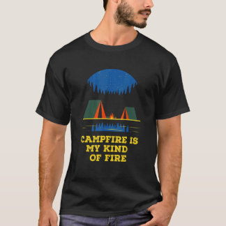 Campfire is mijn soort brandende kamperingswieper t-shirt