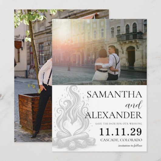 Campfire Love Save The Date (Voorkant / Achterkant)