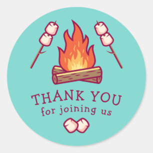 Campfire & Marshmallow Ronde Sticker