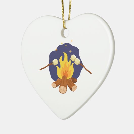 Campfire Marshmallows Keramisch Ornament (Links)
