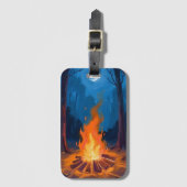 Campfire Moon | Nature Watercolor Painting Bagagelabel (Voorkant (verticaal))