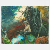 Campfire Mountain Man Adirondacks Winslow Homer Fleece Deken (Voorkant (Horizontaal))