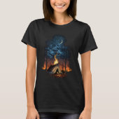 Campfire Nature Adventure Glamping Night Camping T T-shirt (Voorkant)
