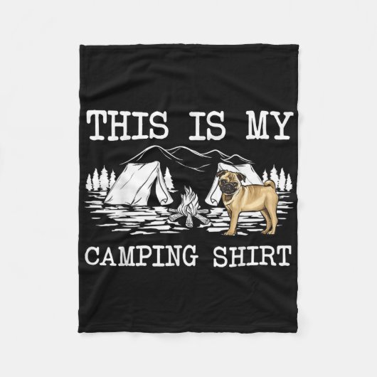 Campfire Pug Dog Dit is mijn camping Fleece Deken (Voorkant)
