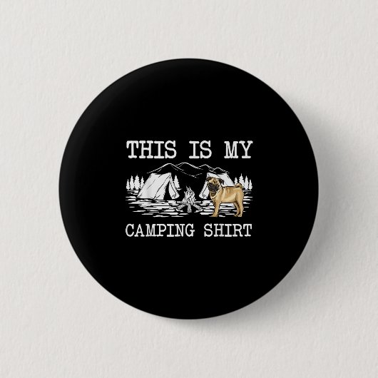 Campfire Pug Dog Dit is mijn camping Ronde Button 5,7 Cm (Voorkant)