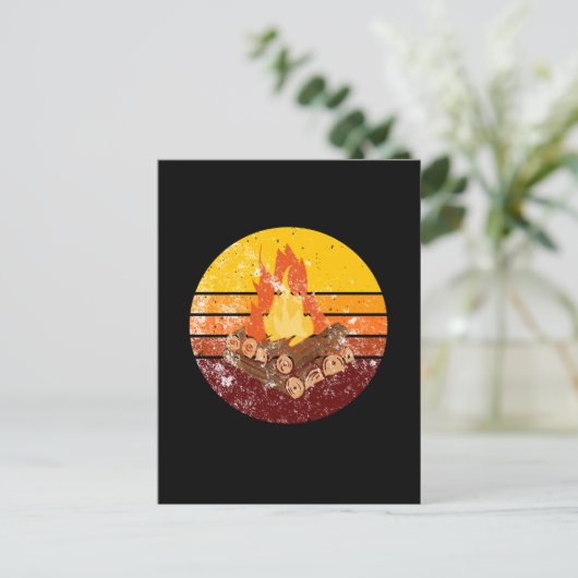 Campfire Retro Briefkaart (Staand voorkant)