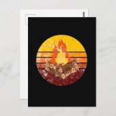 Campfire Retro  Briefkaart (Voorkant / Achterkant)
