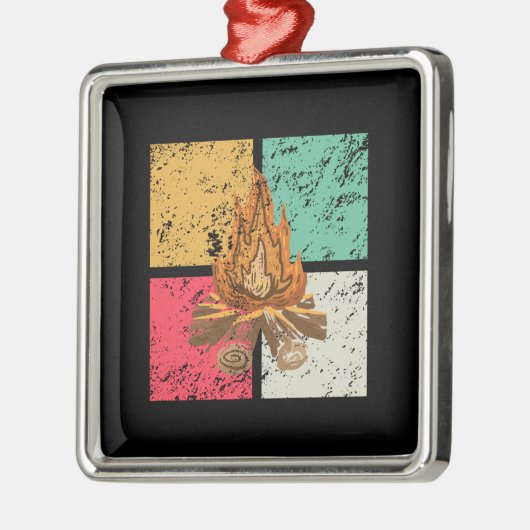 Campfire Retro  Metalen Ornament (Links)